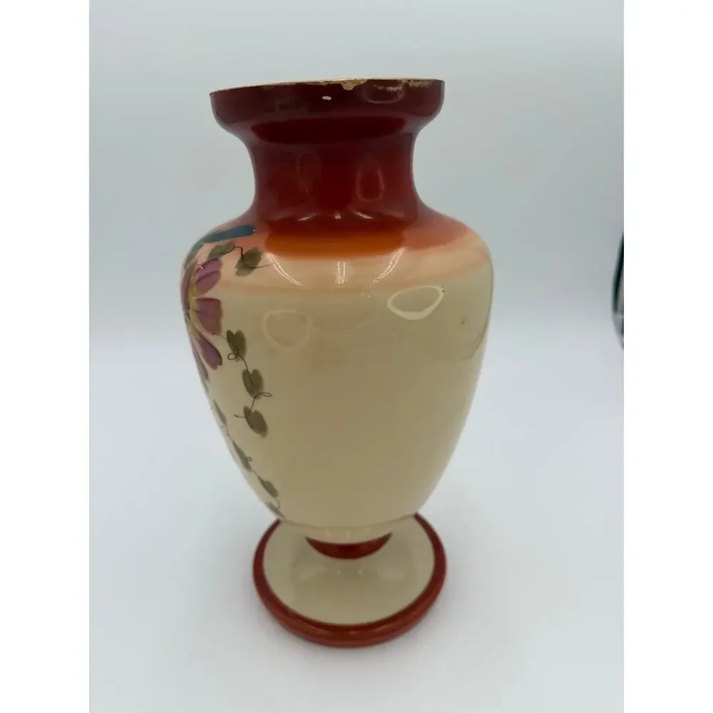 1970's Handpainted Flower Vase
